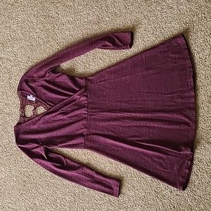 Long sleeve burgundy Candies dress size small